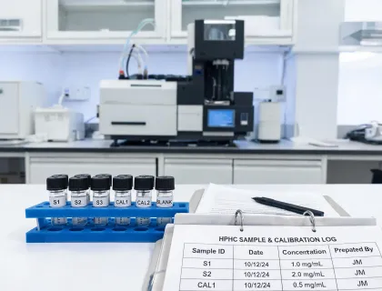 HPLC samples prepared with organized documentation